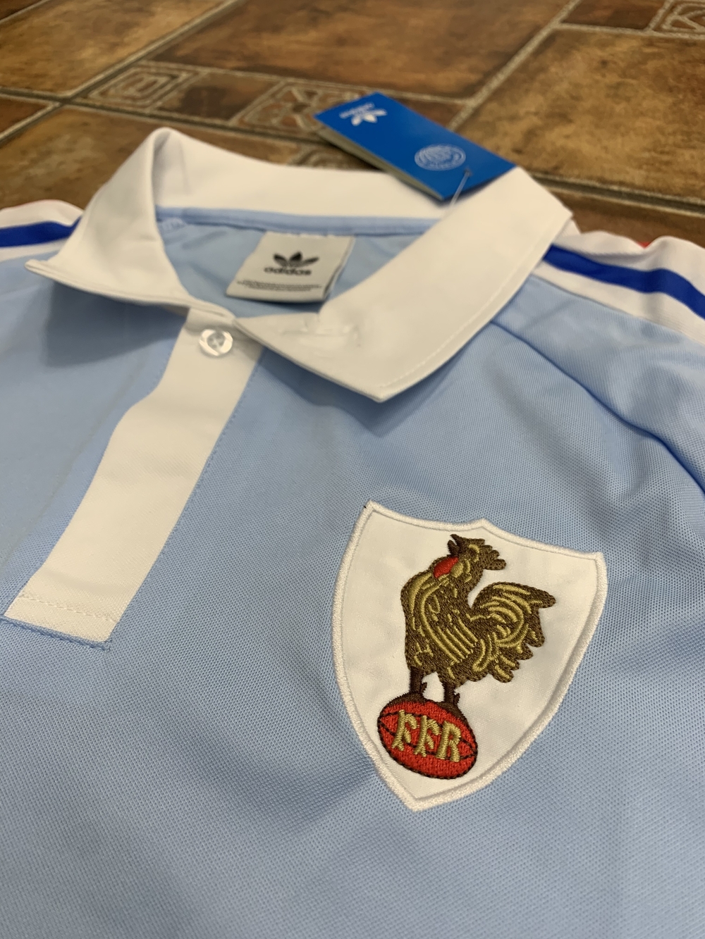 Adidas Originals France Long Sleeve Anniversary Rugby Jersey Size M - Picture 3 of 5